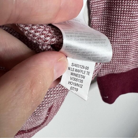 Old Navy Boys Size XS 5 Burgundy Waffle Long Sleeve Top Shirt Crewneck Casual - Picture 7 of 10